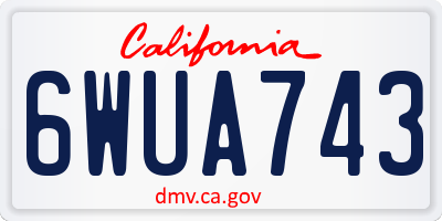 CA license plate 6WUA743