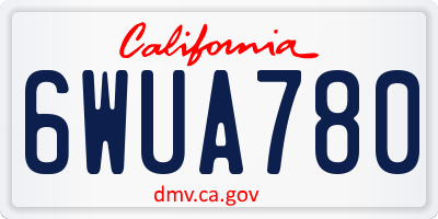CA license plate 6WUA780