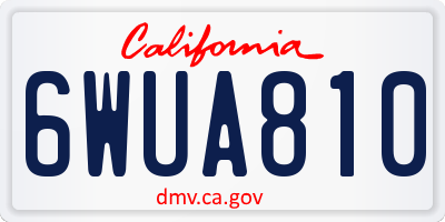 CA license plate 6WUA810