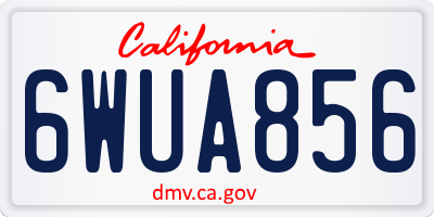 CA license plate 6WUA856