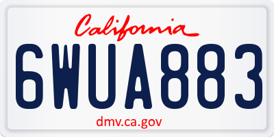 CA license plate 6WUA883