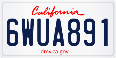 CA license plate 6WUA891