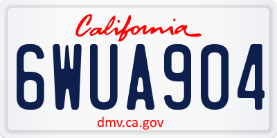 CA license plate 6WUA904