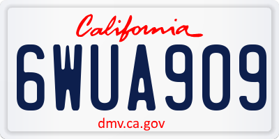 CA license plate 6WUA909