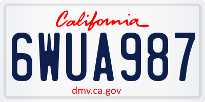 CA license plate 6WUA987