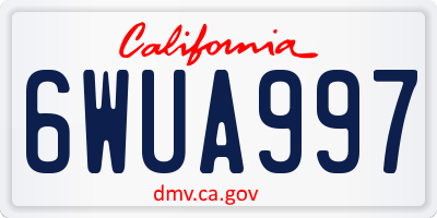 CA license plate 6WUA997
