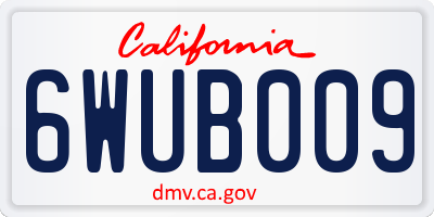CA license plate 6WUB009