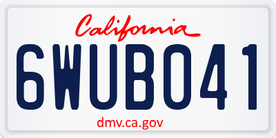 CA license plate 6WUB041