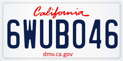 CA license plate 6WUB046
