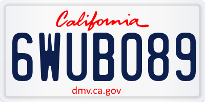 CA license plate 6WUB089