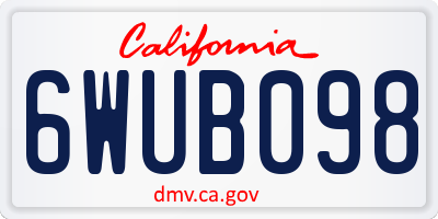 CA license plate 6WUB098