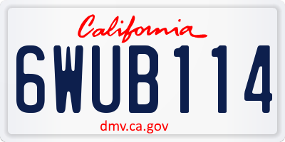 CA license plate 6WUB114