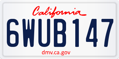 CA license plate 6WUB147