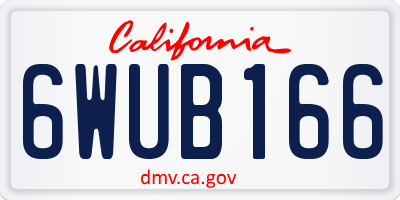 CA license plate 6WUB166