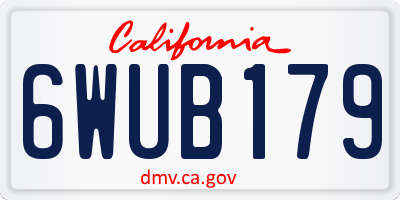 CA license plate 6WUB179
