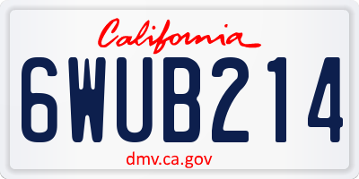 CA license plate 6WUB214