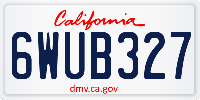 CA license plate 6WUB327