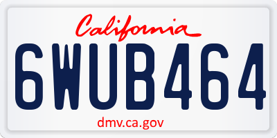 CA license plate 6WUB464