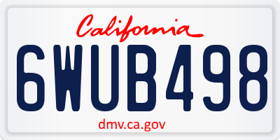 CA license plate 6WUB498