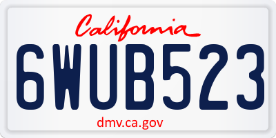 CA license plate 6WUB523