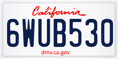 CA license plate 6WUB530