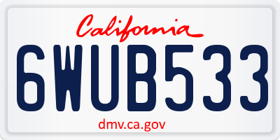 CA license plate 6WUB533