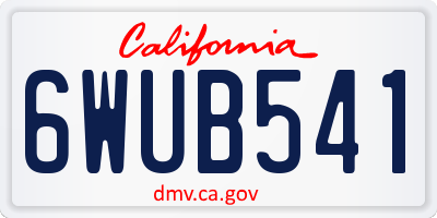 CA license plate 6WUB541