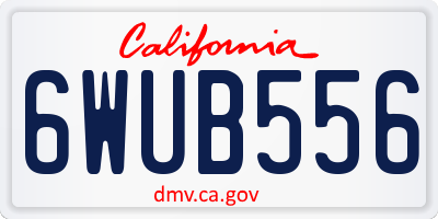 CA license plate 6WUB556