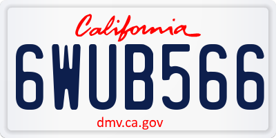 CA license plate 6WUB566