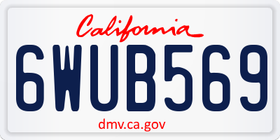 CA license plate 6WUB569