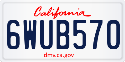CA license plate 6WUB570