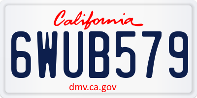 CA license plate 6WUB579