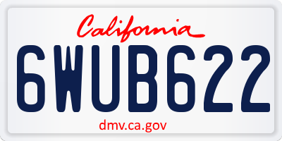 CA license plate 6WUB622