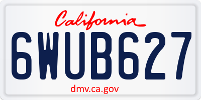 CA license plate 6WUB627