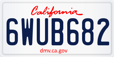 CA license plate 6WUB682