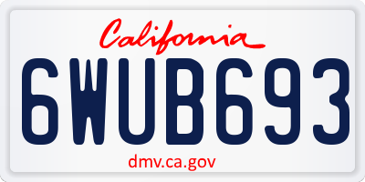 CA license plate 6WUB693