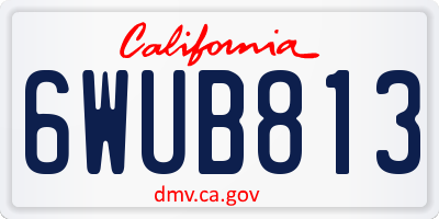 CA license plate 6WUB813