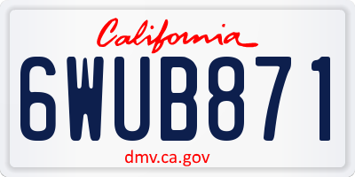 CA license plate 6WUB871