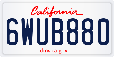 CA license plate 6WUB880