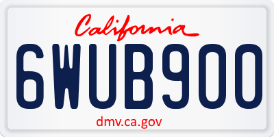 CA license plate 6WUB900