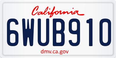 CA license plate 6WUB910