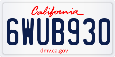 CA license plate 6WUB930
