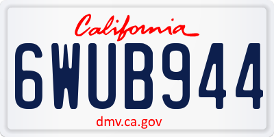 CA license plate 6WUB944