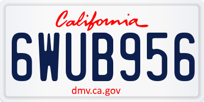 CA license plate 6WUB956