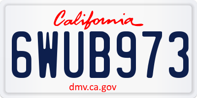 CA license plate 6WUB973