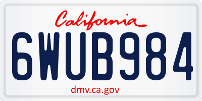 CA license plate 6WUB984