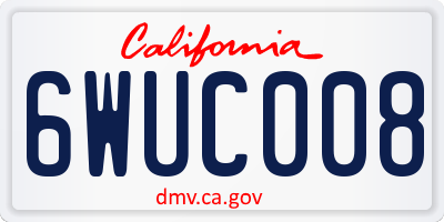 CA license plate 6WUC008