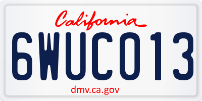 CA license plate 6WUC013