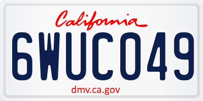 CA license plate 6WUC049