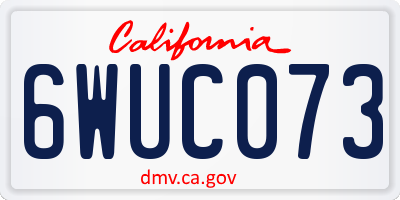 CA license plate 6WUC073